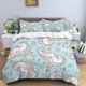 thumbnail image 2 of Cartoon Pink Animals HD Print Bedding Set，boy King Size Bedding Set，girl's Bed Double Bed Duvet Covers Pillowcase Bedding Set, 2 of 5