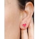 thumbnail image 3 of Aros Abridores Presion Corazon Rojo Chapados En Oro 18k Bebe, 3 of 3