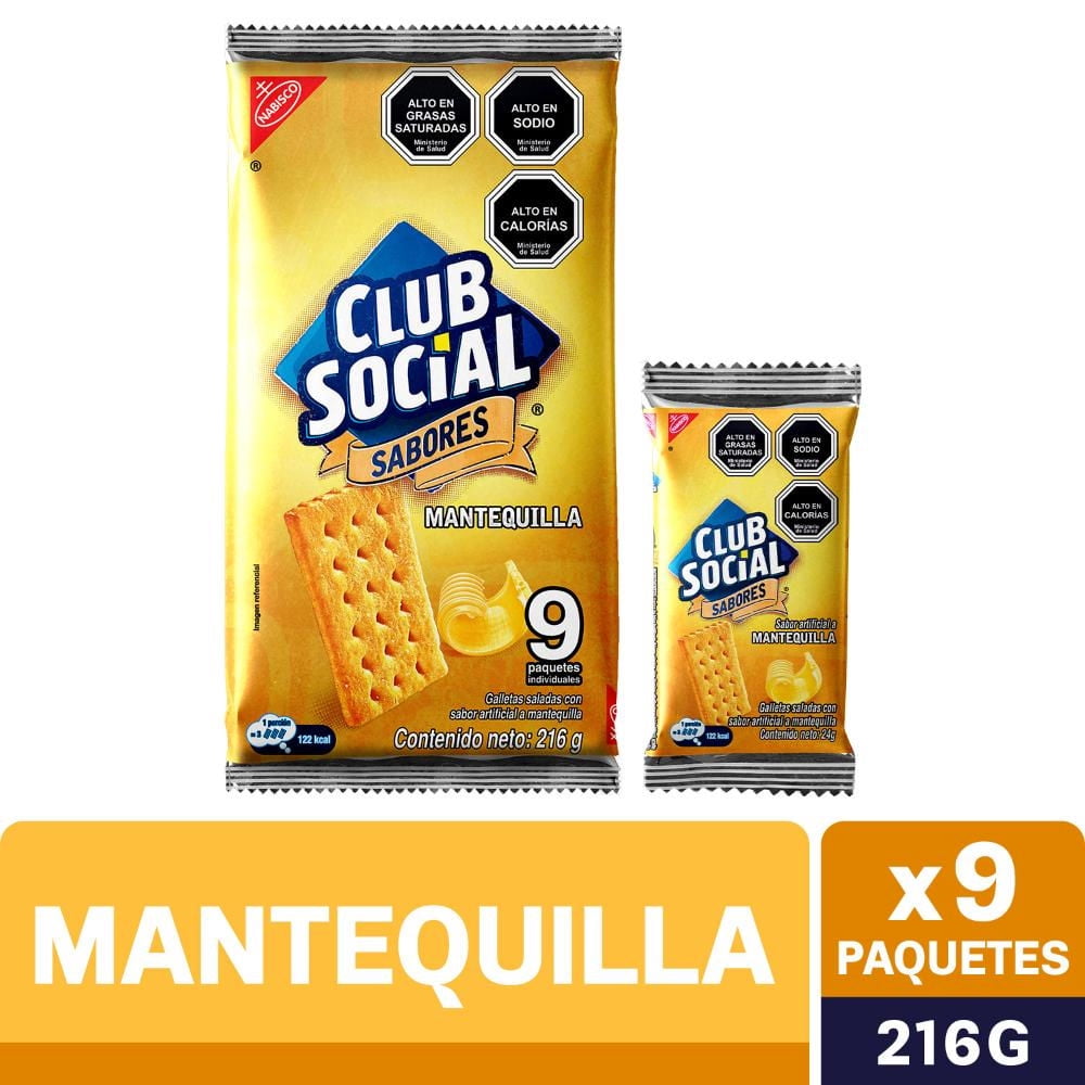 Galletas Saladas Mantequilla 216 g Club Social
