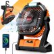 thumbnail image 1 of Ventilador de camping RORJOY 20000 mAh recargable con LED naranja, 1 of 7