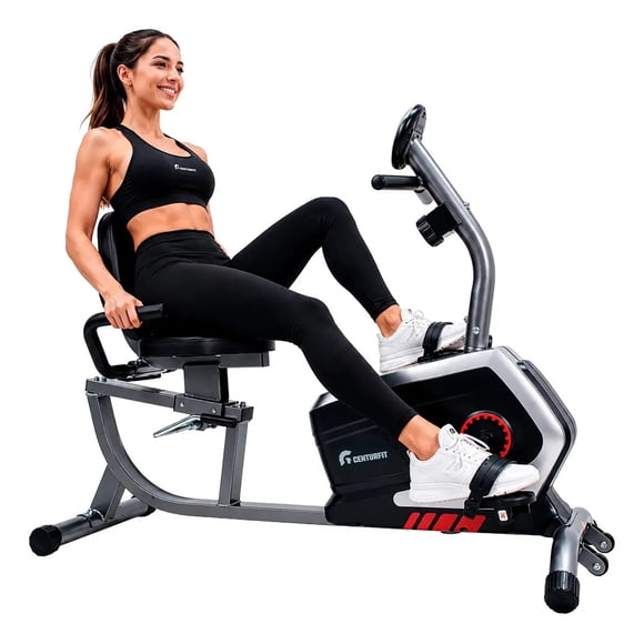 Bicicleta Estatica Horizontal Centurfit Magnetica 140 kg Asiento Ajustable Monitor LCD Cardio en Cas