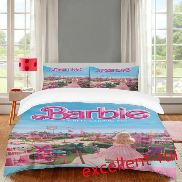 Barbie Doll Princess Quilt Duvet Cover Set Bedroom Decor Bedding Pillowcase3-Piece Bedding Set