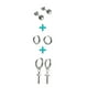 thumbnail image 1 of Pack De Aros Argollas Huggies Cruz Esfera Plateada Piercing, 1 of 3