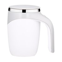 Magideal - Taza De Café Automática Con Agitación Automática, Multiusos, Con Asa, Para Oficina, Camping Y Viajes. Blanco