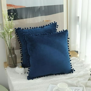 Veatool - 2 Fundas De Almohada Cuadradas De Terciopelo Blando, Fundas De Almohada Decorativas De 40 X 40 Cm, Con Bolas De Terciopelo, Para Sofás De Decoración Familiar, Reposabrazos, Etc.