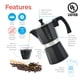 thumbnail image 3 of Cafetera para café espresso GROSCHE Milano Moka Pote 150 ml, color negro, 3 of 9