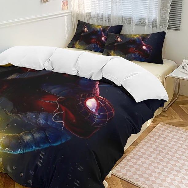 Spider-Man 3-Piece Twin Bed Set - Includes 1 Single Quilt And 2 Pillow Cases Bedding - Fade Resistant Microfiber - Spider
