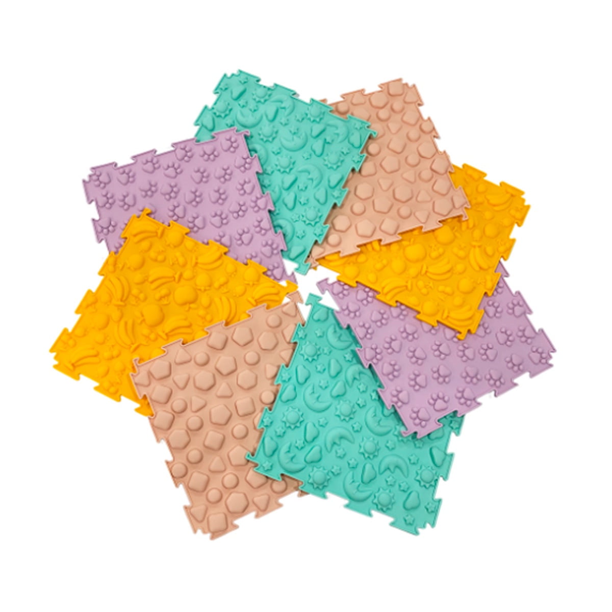 Genérico - Tapetes Mat Sensoriales Cuadrados Niños Set De 8 Piezas 25*25*1cm - A4 - Sr2505