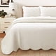 thumbnail image 1 of Juego de colcha Cozy Line Home Fashions, 100% algodón, medallón blanco roto con estampado de matelasse, colcha ligera y reversible, colcha para todas las estaciones (marfil, tamaño king, 3 piezas), 1 of 6