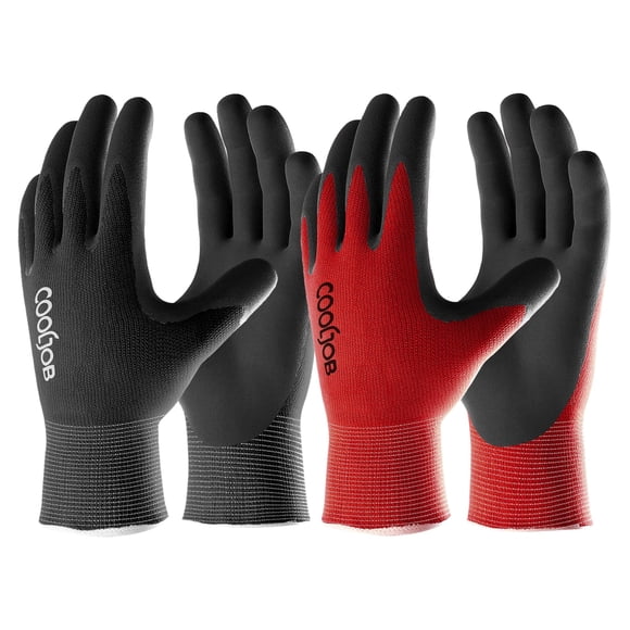 Guantes de jardinería COOLJOB para hombre, 6 pares, recubiertos de hule