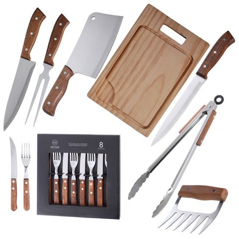 Set Parrilla 15 Piezas Acero Inoxidable Arthome Par50