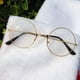 thumbnail image 2 of Gafas de Papá Noel para cosplay de anciano, montura redonda dorada, lentes transparentes (talla única para adultos), 2 of 6