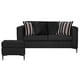 thumbnail image 1 of Sofá Clio 2C + 1 Pouf-Met Tela Negro, 1 of 6