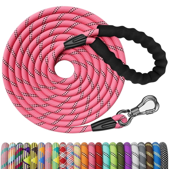 Correa para Perro NTR de 15 m con Gancho Giratorio Bloqueable para Perros Rosa