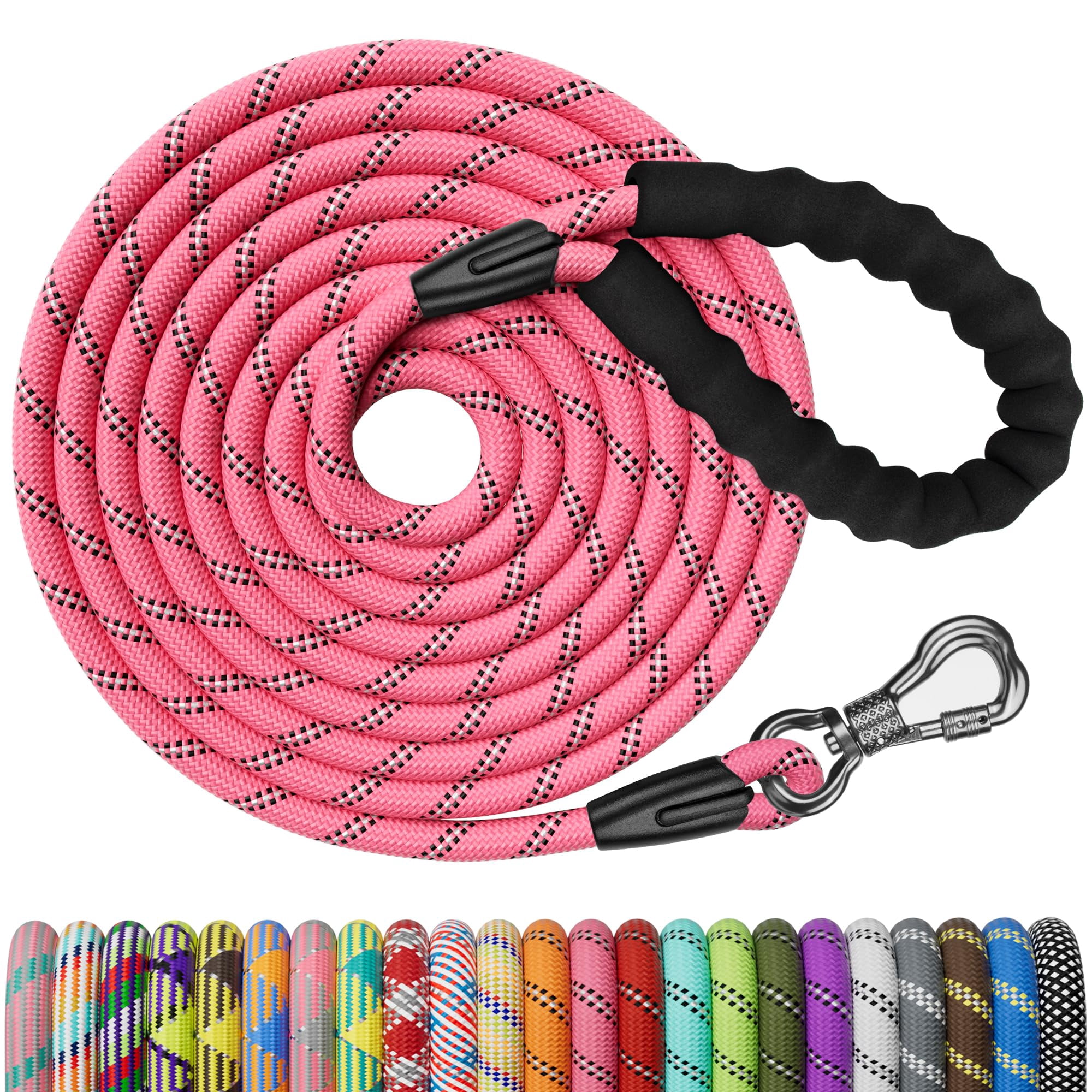 Correa Para Perro Ntr De 15 M Con Gancho Giratorio Bloqueable Para Perros Rosa