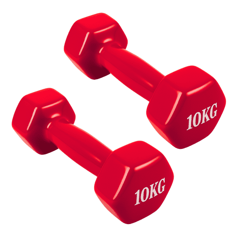 Linea Sport - Par De Mancuernas 10 Kg C/U Total 20 Kg Hexagonales De Vinilo