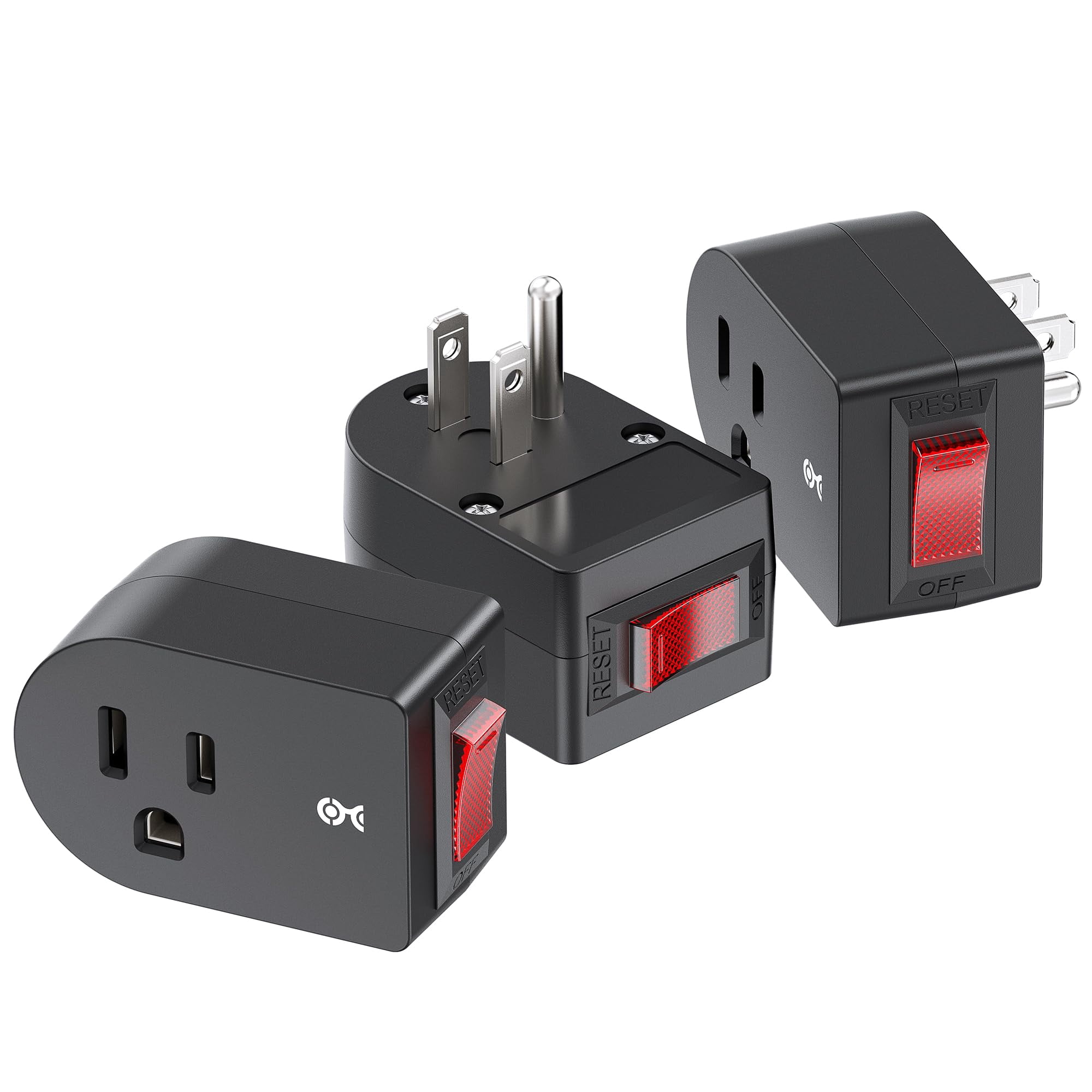 Cable Matters - Paquete De 3 Interruptores Para Enchufe Con Toma A Tierra Y Led