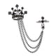 thumbnail image 2 of Broche De Corona Para Hombre, Cadenas Colgantes, Pin De Solapa Para Vestido, Novio, Regalo Para Padre, Negro, 2 of 3