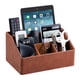 thumbnail image 1 of Organizador de escritorio de cuero PU, soporte de control remoto de lujo para el hogar, Accesorios de escritorio de oficina Mesa Caddy Organizador de mesa de noche (marrón), 1 of 3