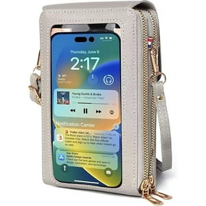 Veat00L - Crossbody De Mujer, Bolso Para Teléfono Con Pantalla Táctil, Cartera Para Teléfono Móvil Con Cremallera De 2 Capas, Bolso Monedero Con Ranura Para Tarjetas De Crédito