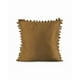 thumbnail image 1 of Pack de 2 Fundas de Cojines Terciopelo con Pompones 45x45 cm Café, 1 of 2