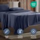 thumbnail image 5 of Juego de sábanas Nestl para cama queen size, 4 piezas, bolsillo profundo, azul marino, 5 of 9