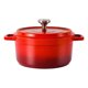 thumbnail image 1 of Olla Cacerola Esmaltada 24 cm Roja con Tapa Estilo Cocotte para Horno y Cocina, 1 of 3