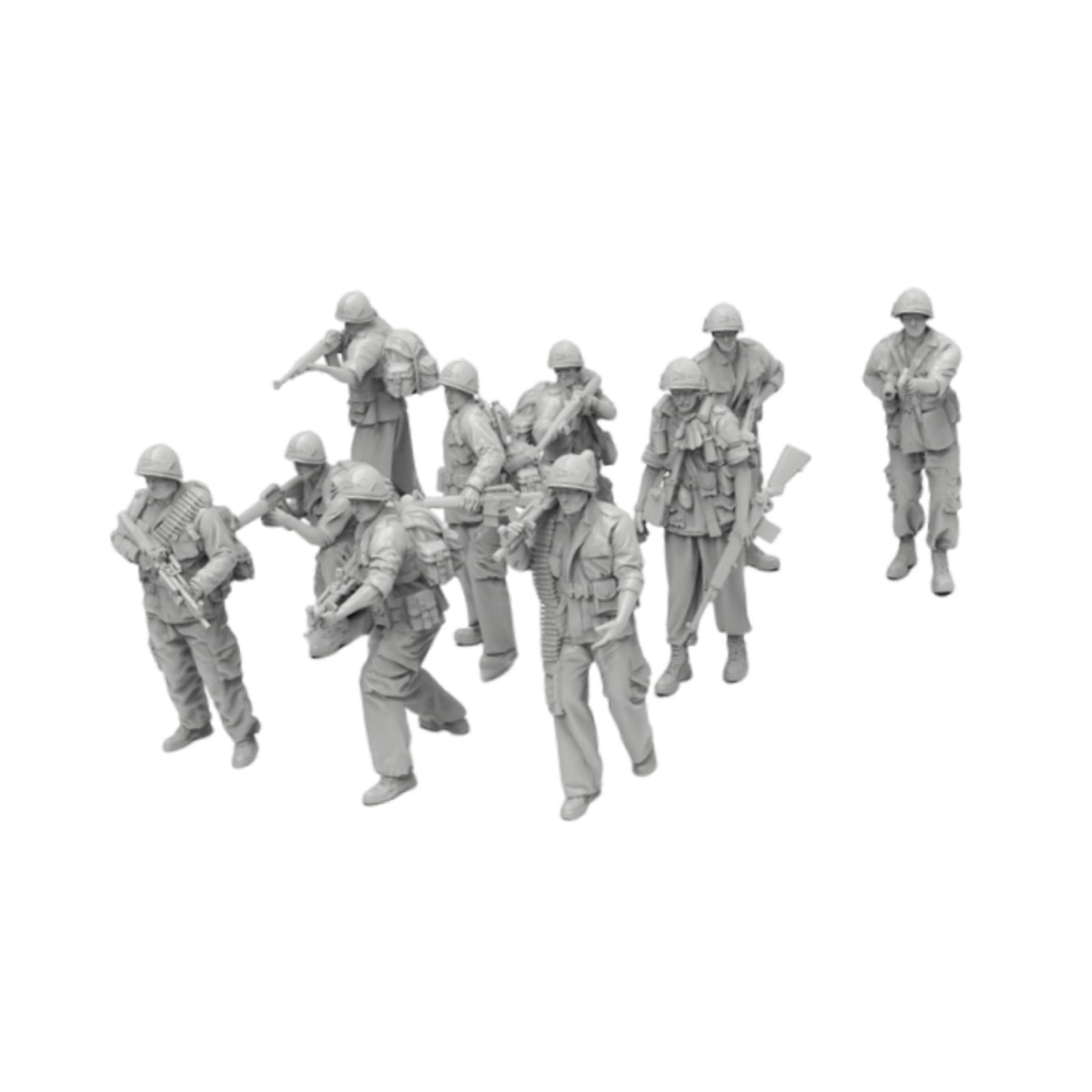 Bothyi - 10 Modelos De Soldados A Escala 1/72, Sin Pintar, Para Dioramas De Juegos En Miniatura.