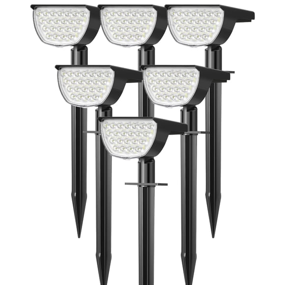 Luces solares tipo spot GKGG de 76 LED, impermeables IP65, paquete de 6