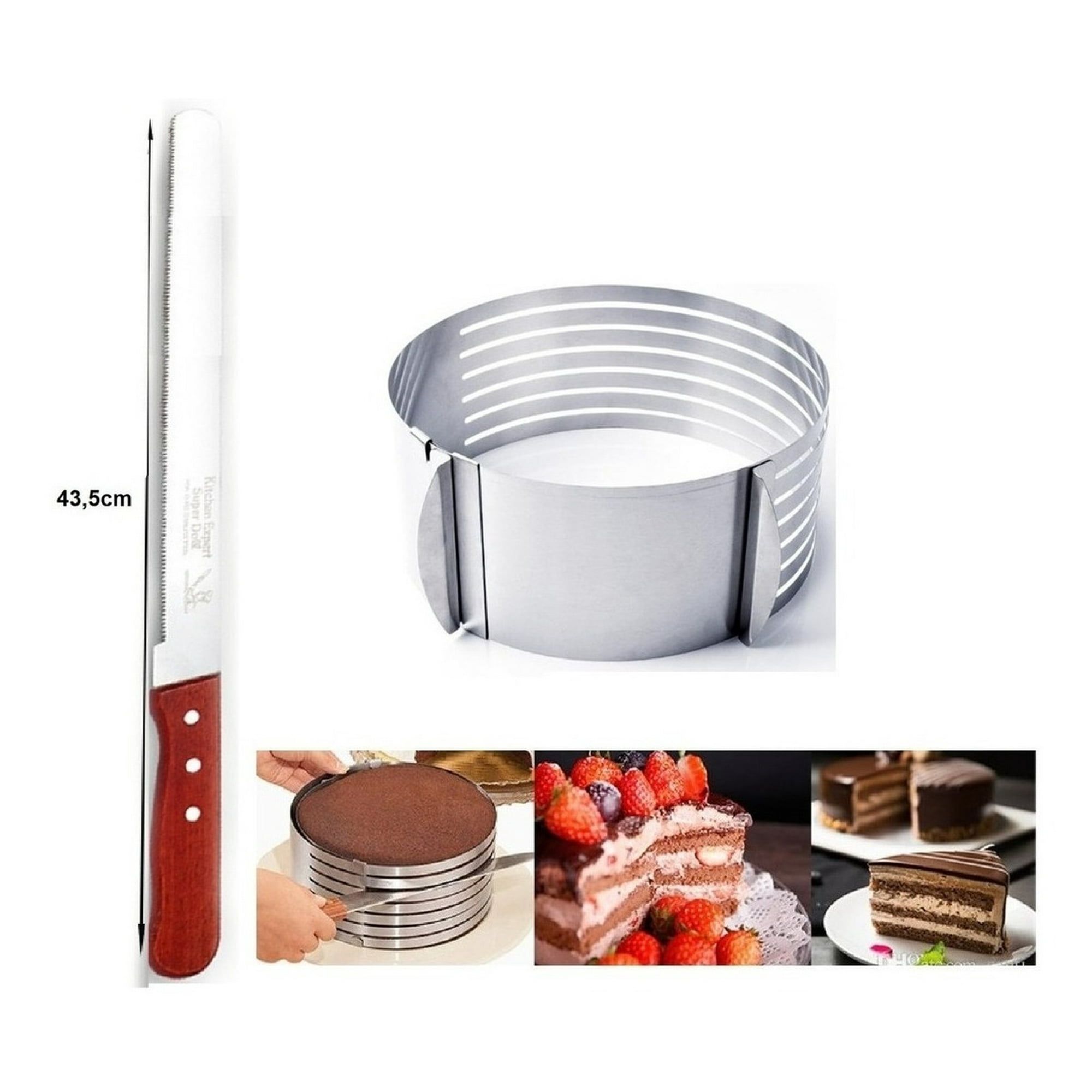 Genérico - Cortador De Bizcocho Cortador De Torta 20cm + 1 Cuchillo