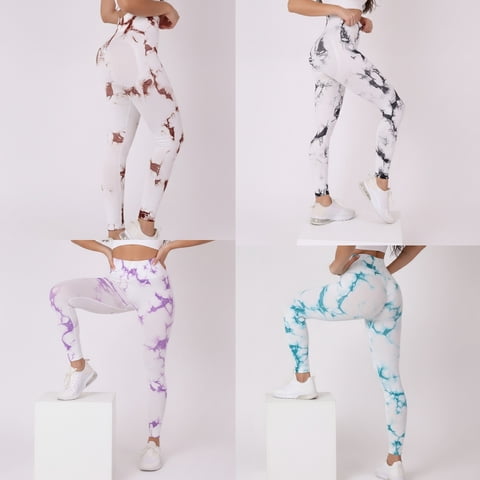 Flix Line - Pack 4 Leggings Deportivos Push Up Mujer Sin Costura