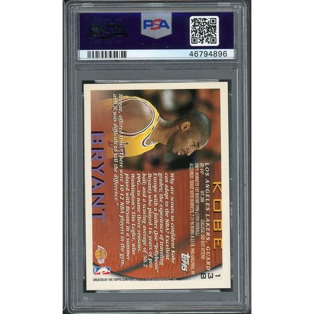 Tarjeta de básquet Powers 1996 Kobe Bryant rookie PSA 8 | Lider