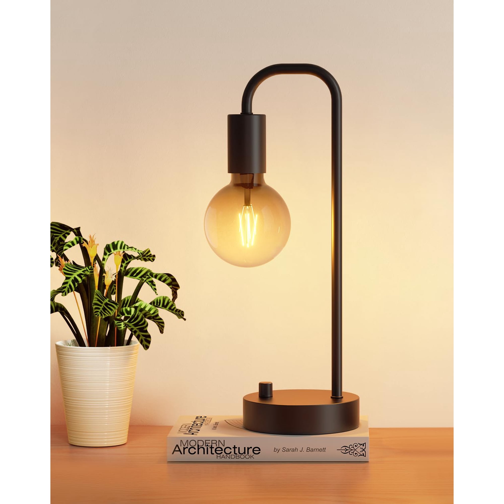 Lámpara De Mesa Industrial Onewish Regulable, 120 V, Bombilla De 60 W