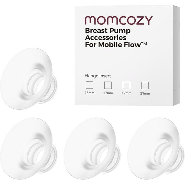 Momcozy Accesorios de Repuesto para Extractor de Leche Mobile Flow | M9, Insertos de Brida de 19 mm, 4 Piezas