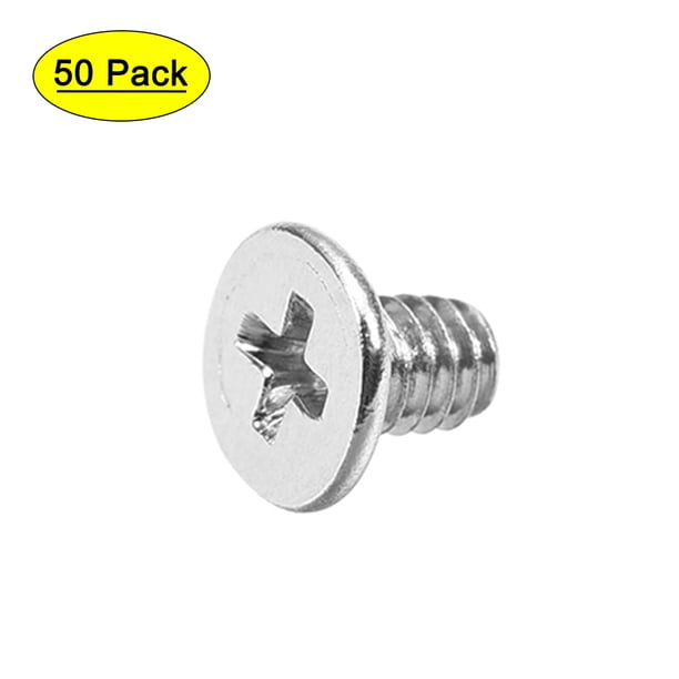 Uxcell M2x3mm Tornillo de Computadora Sujetador Tono Plateado Cabeza de Tornillo de 3.8mm de Diámetro Acero al Carbono Paquete de 50