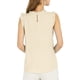 thumbnail image 3 of INSPIRE CHIC Blusas sin mangas para mujer de regreso a clases, blusas de trabajo con volantes y pliegues, beige XL, 3 of 7