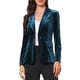 thumbnail image 1 of INSPIRE CHIC Blazer de Terciopelo para Mujer con Solapa de Muesca, Manga Larga, Un Botón, Elegante para Oficina, Talla L, Azul, 1 of 6