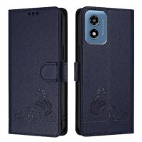 Funda Tipo Cartera Foxdock Para Motorola Moto G Play 5G 2024 Con Soporte, Ranuras, Rfid, Diseño De Gato