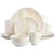 thumbnail image 1 of Juego de vajilla de porcelana Elama Fine Marble de 16 piezas en tonos naranja y verde. Servicio para 4 personas con un elegante acabado tipo mármol., 1 of 3