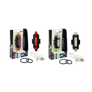 Vipnetwork - Set 2 Luces Blanca - Roja 5 Led Recargable Usb Bicicleta