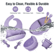 thumbnail image 4 of Juego De Alimentación Belug De Silicona Antideslizante Bebes 13pz morado, 4 of 5