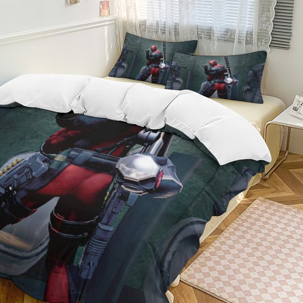 Deadpool Bedding Comforter Sets 3-Piece Bedding Set Soft Warm Bed Set for Bedroom All Season