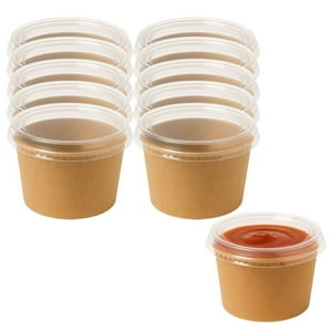 Disparo - Set 10 Envases Kraft 3Oz Salsa 88Ml Beige Desechable Salsero