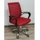 thumbnail image 3 of Silla de oficina secretarial ergonómica altura ajustable gira 360° Roja, 3 of 8