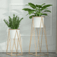 thumbnail image 3 of Porta Macetero Belug Pedestal Maceta Plantas Blanco Dorado Mediano, 3 of 5