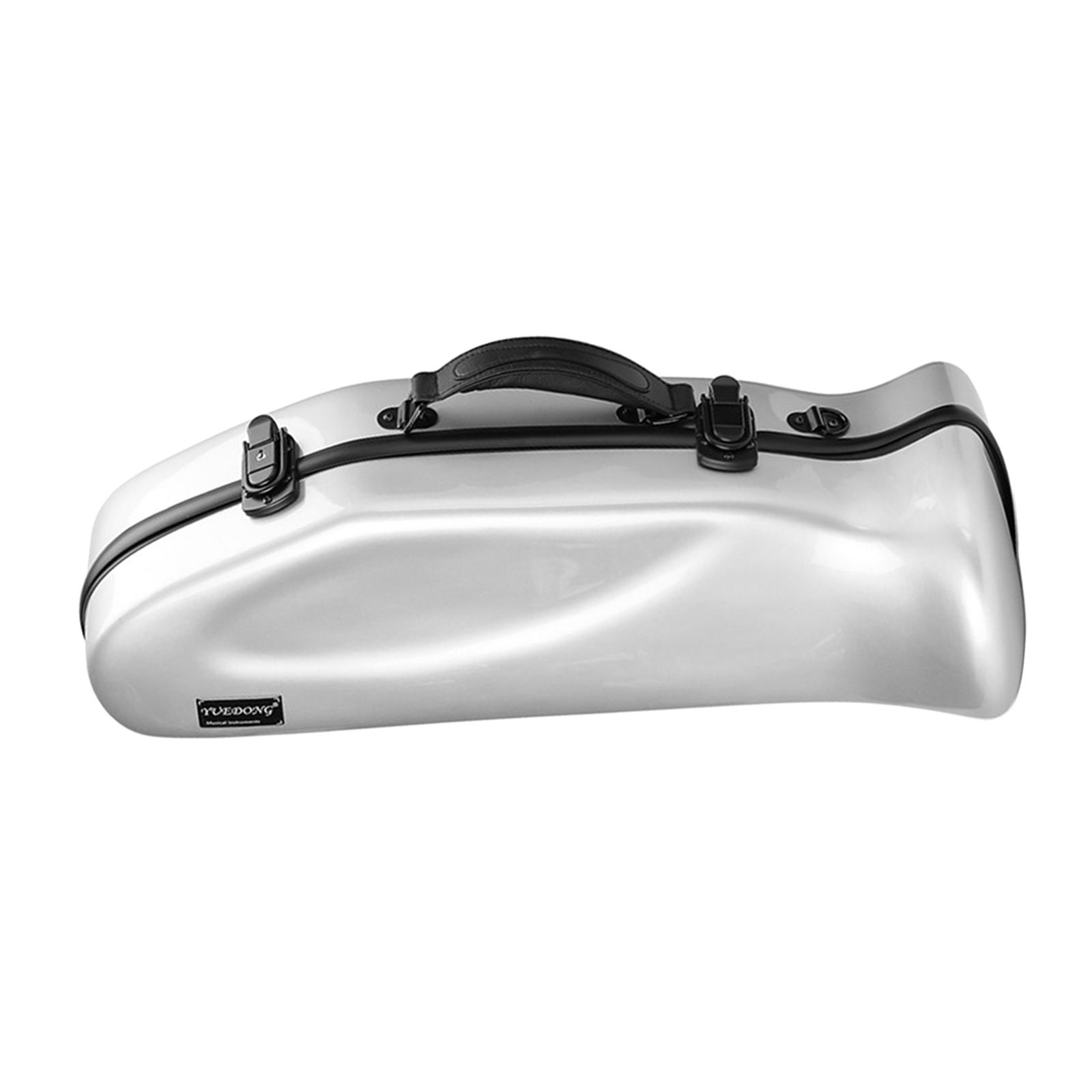 Magideal - Estuche Para Trompeta Caja De Instrumentos Musicales Desmontable Estuche De Fibra De Carbono Estuche Portátil A Prueba De Golpes Estuche Para Trompeta , Plata
