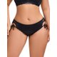 thumbnail image 1 of INSPIRE CHIC Bragas de Mujer con Lazo Lateral de Encaje Malla Transparente Ropa Interior de Tiro Bajo Calzoncillos Grandes Negros, 1 of 4