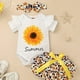 thumbnail image 1 of 3Pcs Baby Girl Clothes Infant Cotton Outfits - Avocado/sunflower Graphic Lovely Romper + Cute Bow Shorts Dress + Headband, Summer Clothing Set, 1 of 5