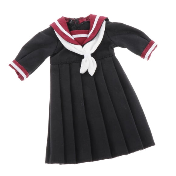 Lovely Doll Mini School Uniform Dress Dress Para 1/6 Girl Dolls Black