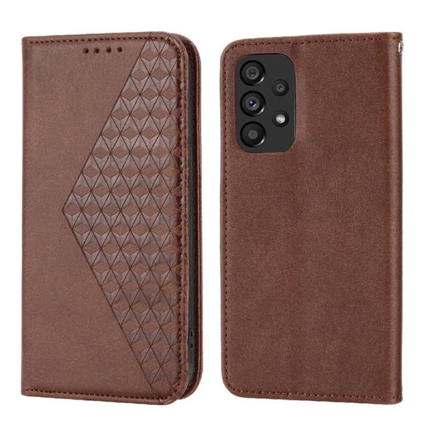 Funda Flip FOXDOCK para Samsung Galaxy A23 4G/5G , Estilo Billetera con Diseño Rombo, Correa de Mano y Soporte, Uso Diario